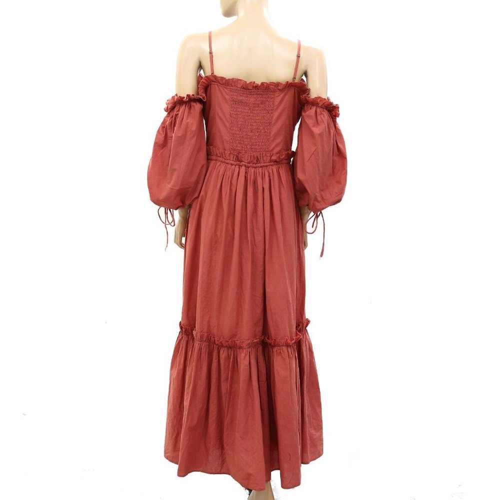 The Great Cold Shoulder Solid Ruffle Maxi Long Dr… - image 4